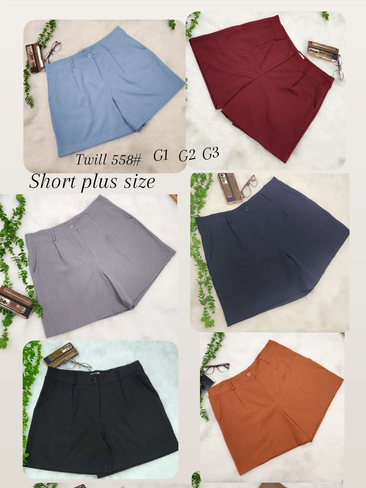 Short Plus Size Twill FF-SHO-015-XY-558 *Pacote: 45 R$ *Atacado: R$ 55