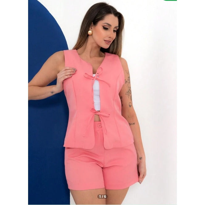 Conjunto Regata com Amarração Dupla e Short Alfaiataria Premium FF-CON-034-XY-531 *Pacote: 60 R$ *Atacado: R$ 70