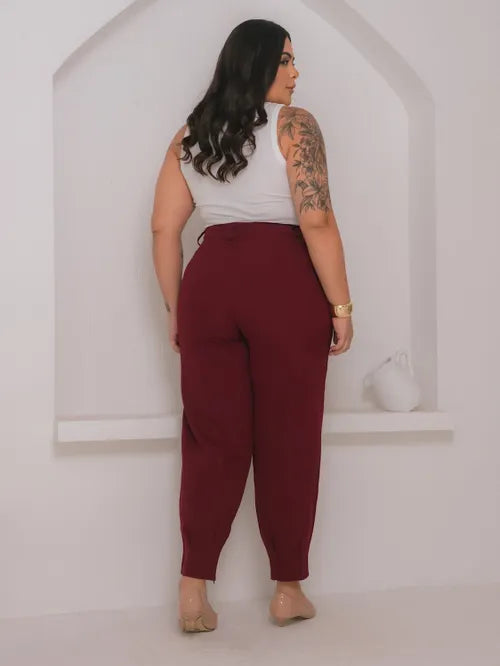 Calça Cenoura Plus Size Alfaiataria XY-481 *Atacado: R$ 55