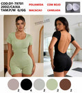 Macacao Poliamida Canelada Com Bojo Academia P/M G/GG DY-79701 *Pacote: 45 R$