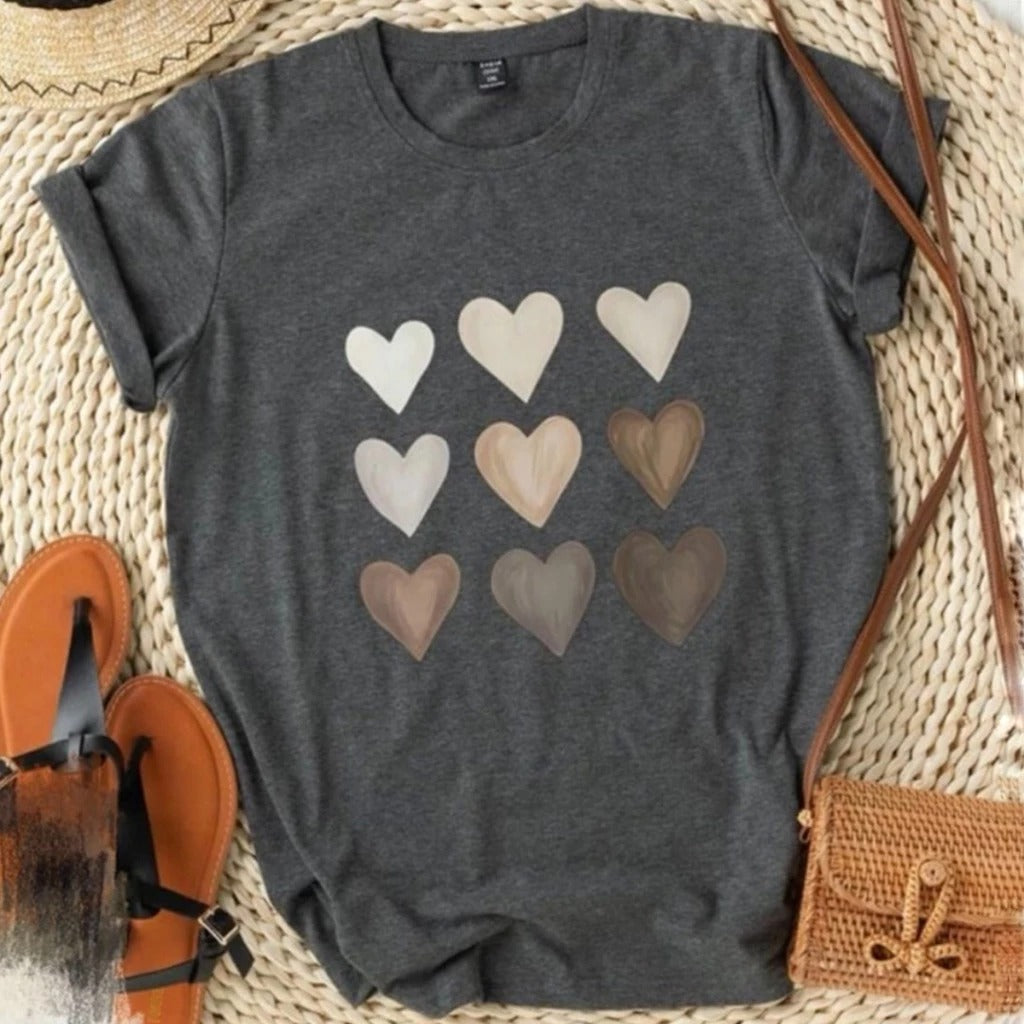 Tshirt 9 Coração Biscolayca FF-TSH-018 *Pacote: R$ 12 *Atacado: R$ 15
