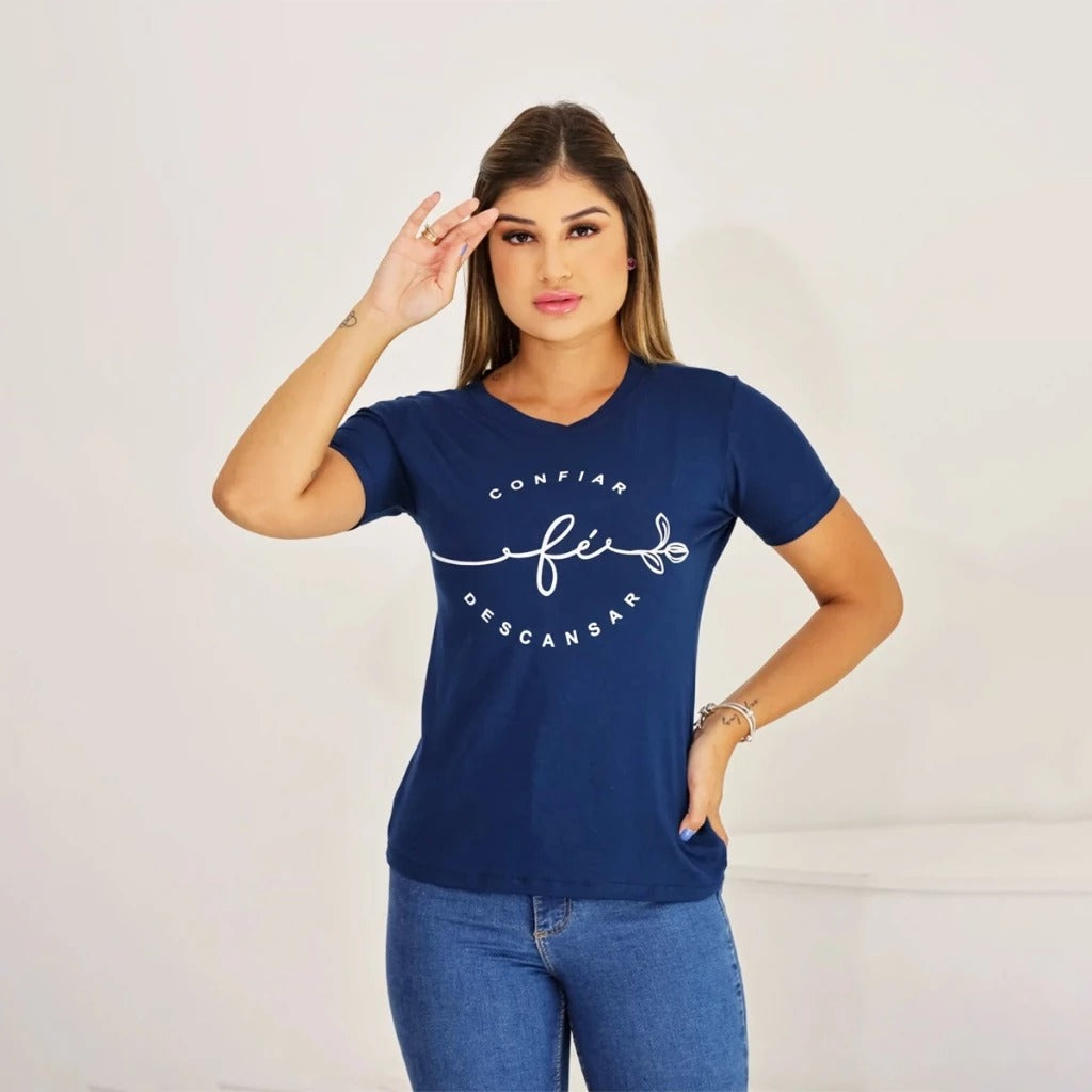 Tshirt Fe Confiar Biscolayca FF-TSH-026 *Pacote: 12 R$ *Atacado: R$ 15