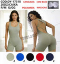 Macacao Poliamida Canelada Com Bojo Academia P/M G/GG DY-17318 *Pacote: 45 R$