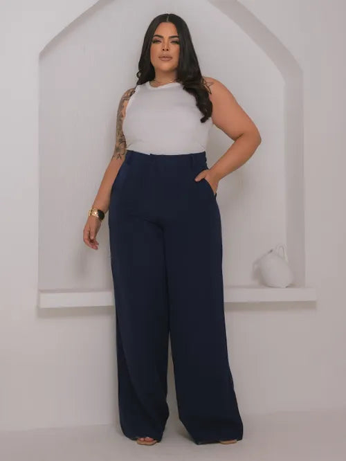 Calça Pantalona Plus Size XY-579 *Atacado: R$ 58