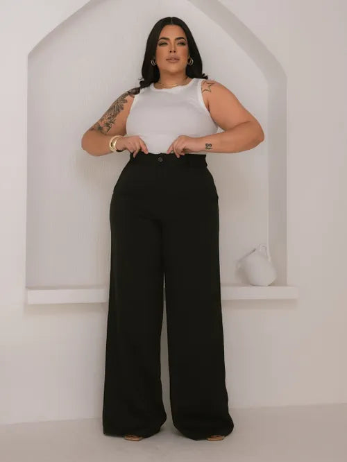 Calça Pantalona Plus Size XY-579 *Atacado: R$ 58