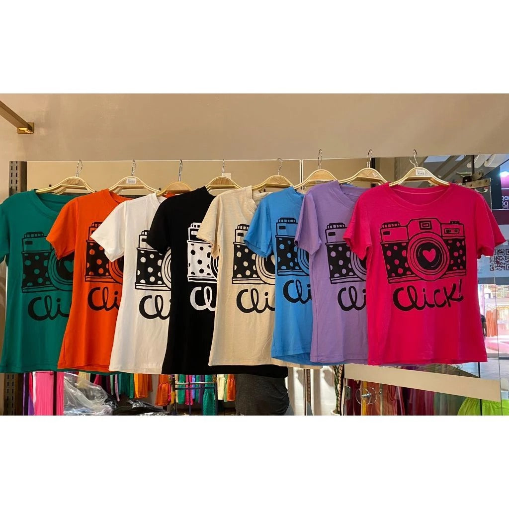 Tshirt Camera Click Biscolayca FF-TSH-028 *Pacote: 12 R$ *Atacado: R$ 15