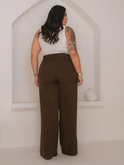 Calça Pantalona Plus Size XY-579 *Atacado: R$ 58