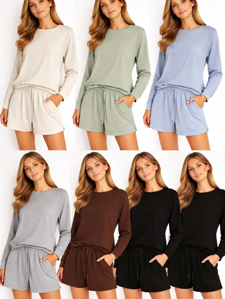 Conjunto Moletinho Manga Longa +Short Inverno P M G SF875 *Pacote: 80 R$
