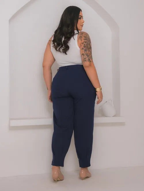 Calça Cenoura Plus Size Alfaiataria XY-481 *Atacado: R$ 55