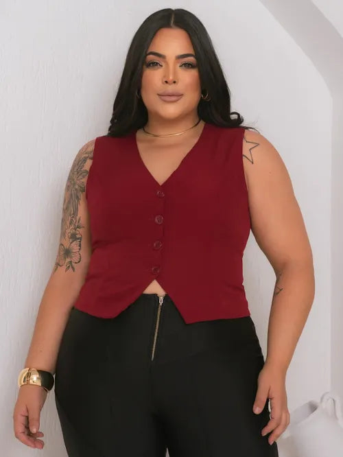 Colete Plus Size Alfaiataria FF-COL-004-XY-582-1 *Pacote: 40 R$ *Atacado: R$ 50