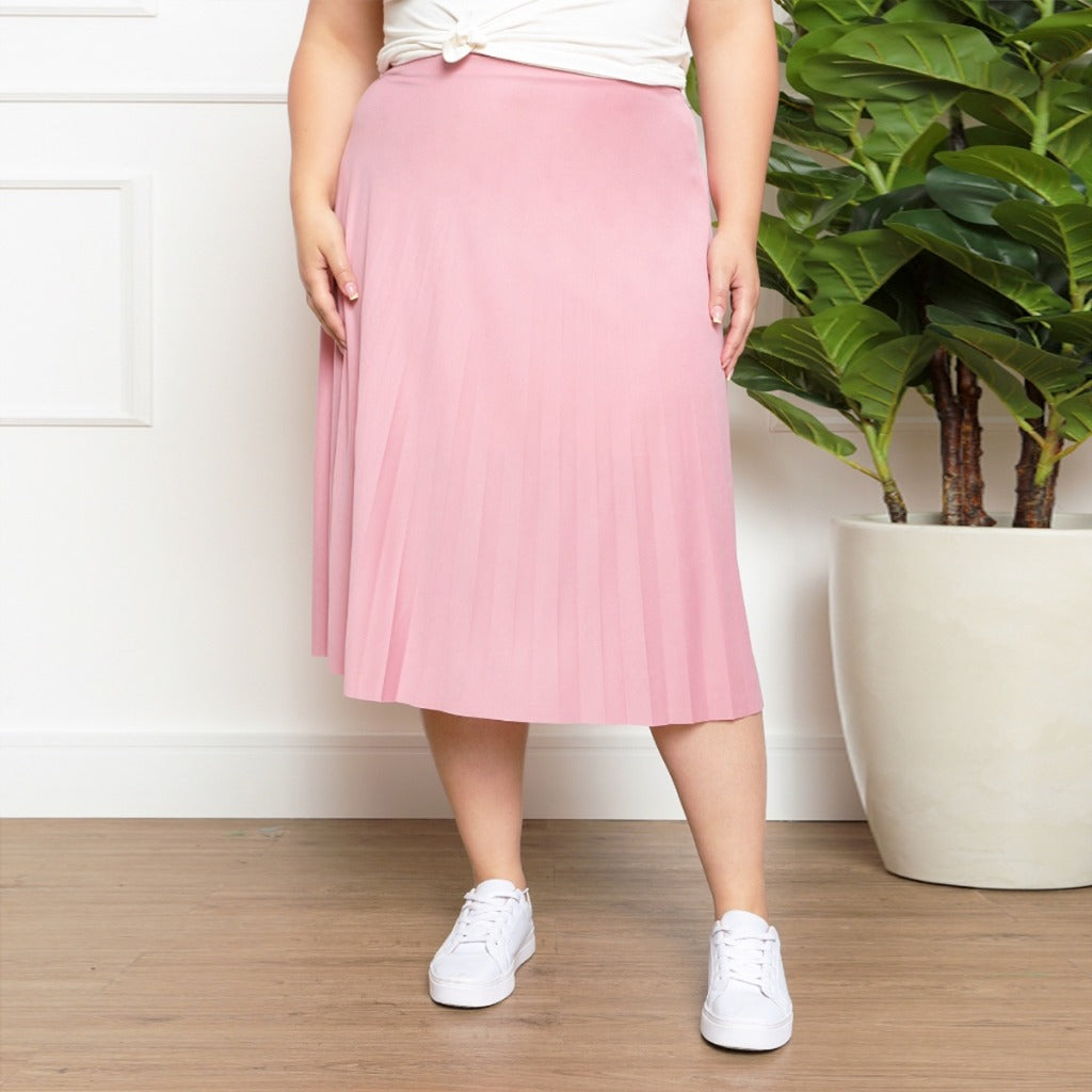 Saia Midi Plissada Plus Size *Pacote: 20 R$ *Atacado: R$ 25