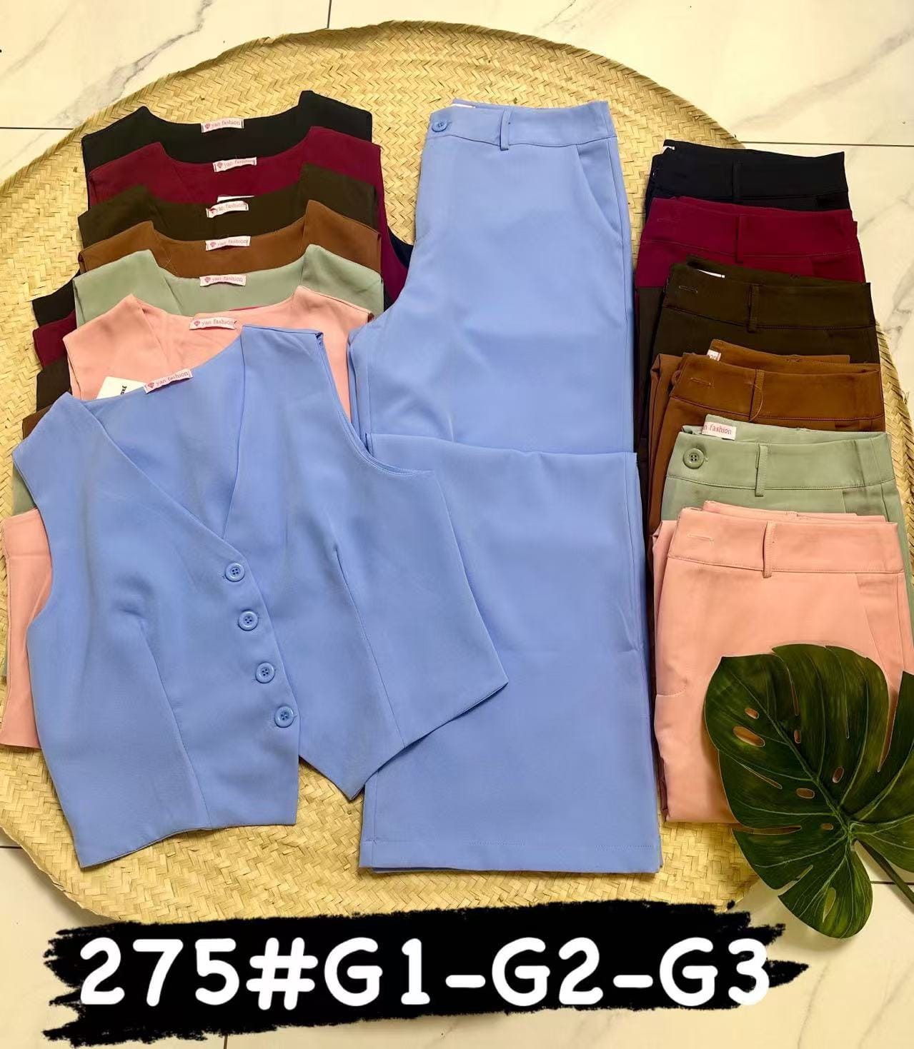 Conjunto Calça Pantalona e Colete Alfaiataria FF-CON-043-CSS-275 *Pacote: 95 R$ *Atacado: 110 R$