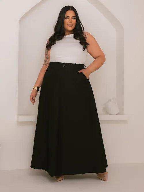 Saia Godê Plus Size Alfaiataria XY-497 *Atacado: R$ 55