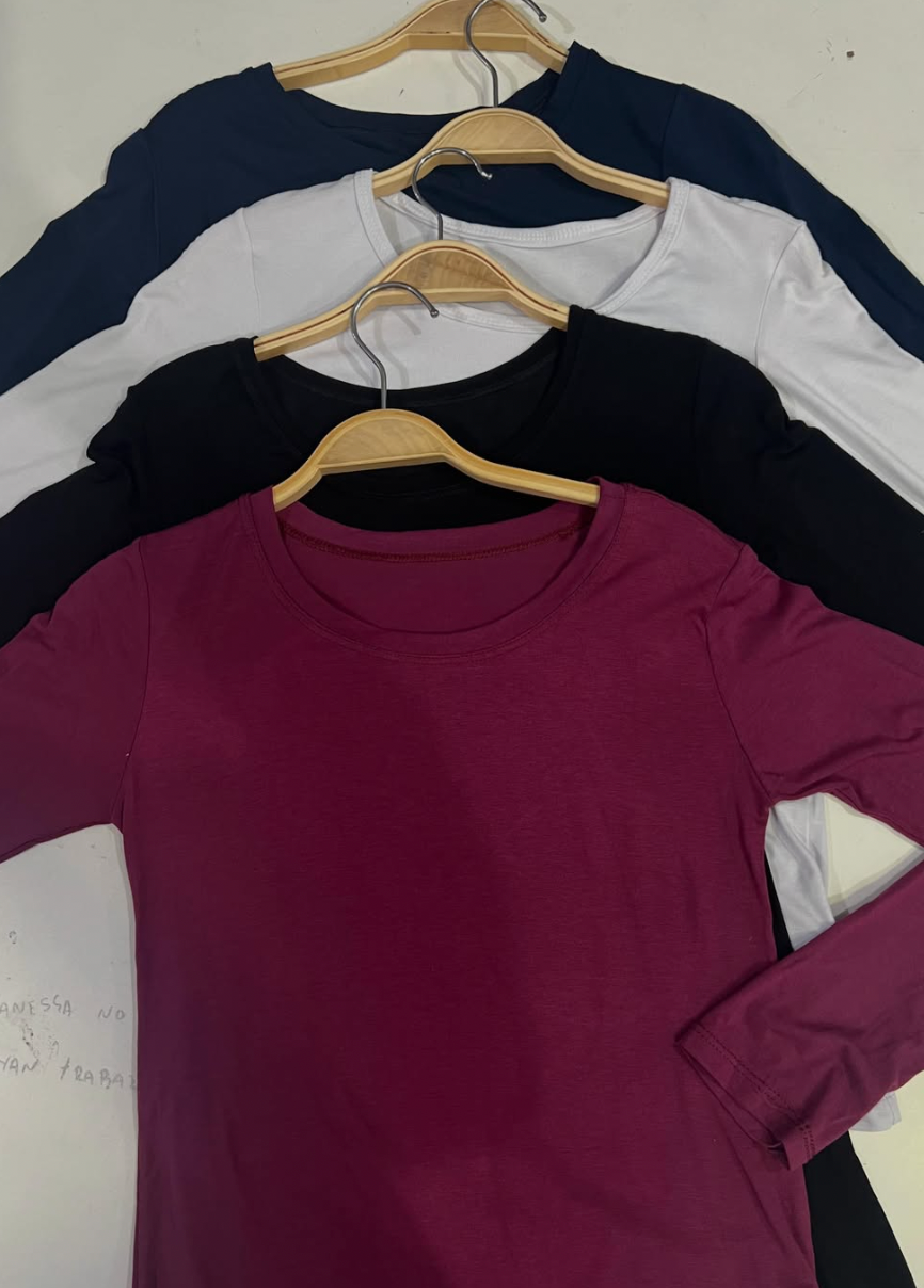 Blusa Manga Longa Viscolaycra Tamanho Único *Pacote: R$ 13