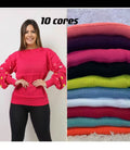 Suéter Trança Feminino Inverno Manga Bolinha TOP-02 *Pacote: 35 R$ *Atacado: R$ 40