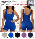 Macacao Poliamida Canelada Com Bojo Academia P/M G/GG MAC-PA(1007)  *Pacote: 45 R$