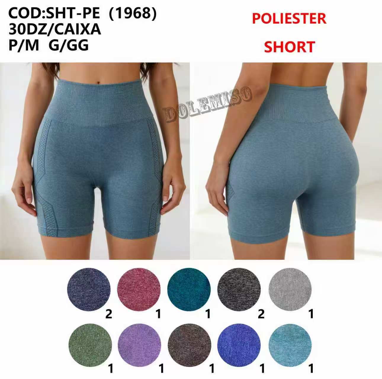 Short Poliester Academia P/M G/GG SHT-PE(1968)  *Pacote: 10 R$