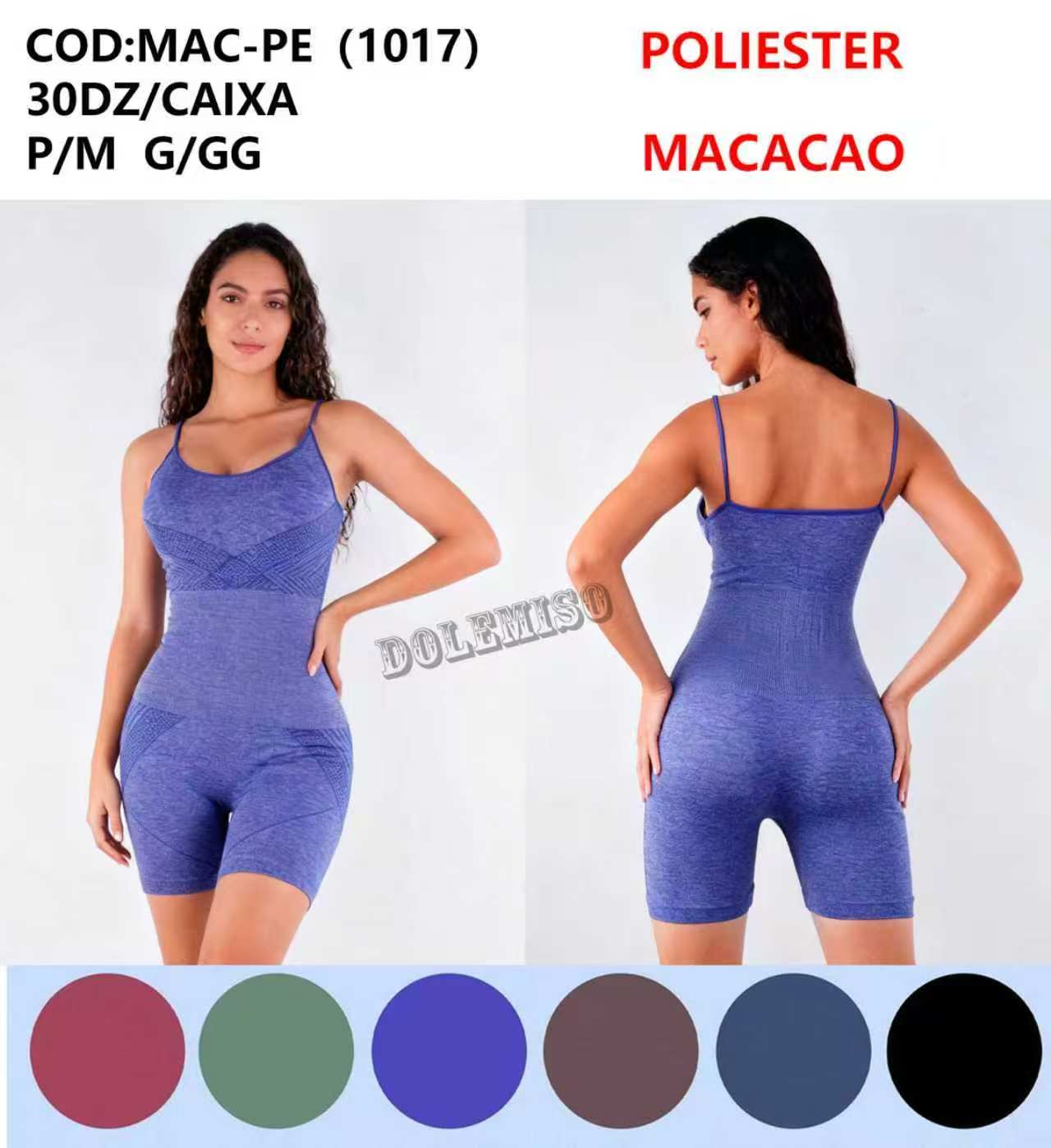 Macacao Poliester Academia P/M G/GG MAC-PE(1017) *Pacote: 20 R$