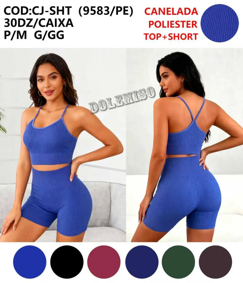 Conjunto Academia Microfibra CJ-SHT(9583/PE) P/M G/GG *Pacote: R$ 25 *Atacado: R$ 35
