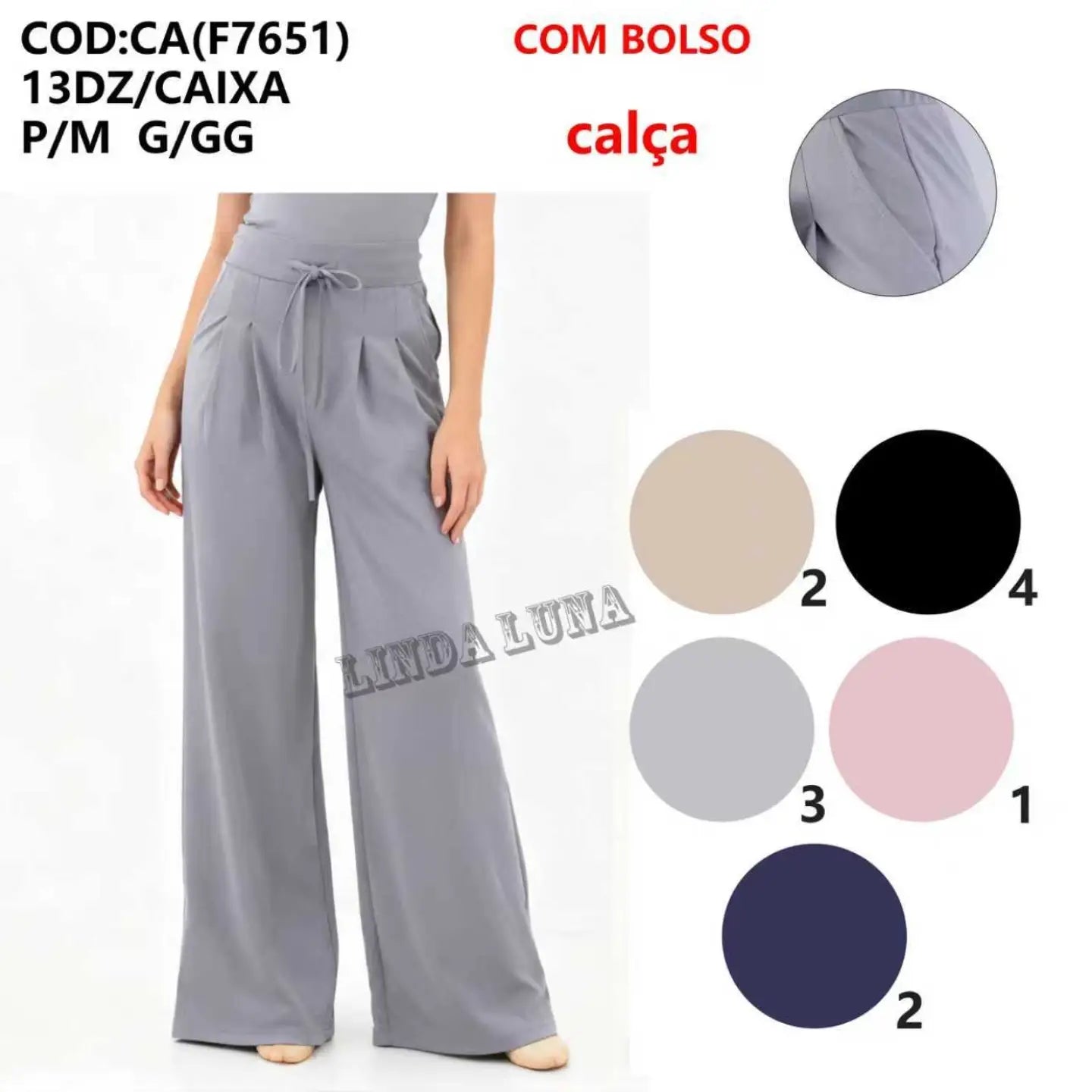 Calça Toque Poliamida Academia no Pacote *Pacote: 40