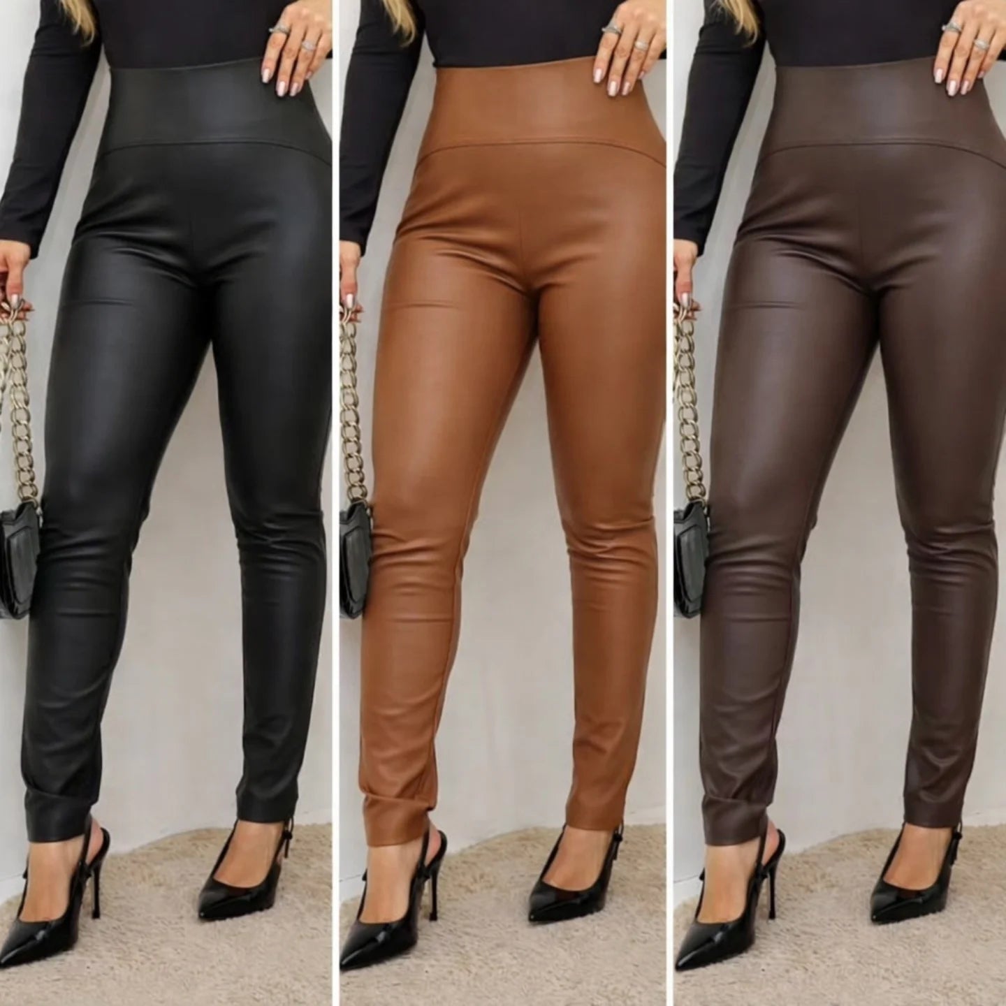 Calça PU Flaneada P M G inverno *Pacote: 45 R$ *Atacado: R$ 55