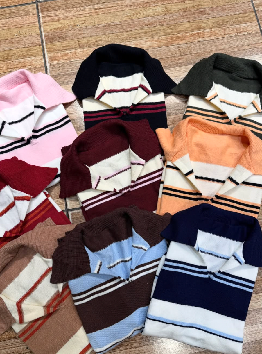 Blusa Gola Polo Listrada Modal Tamanho Único 36‑42 *Pacote: R$ 38 *Atacado: R$50