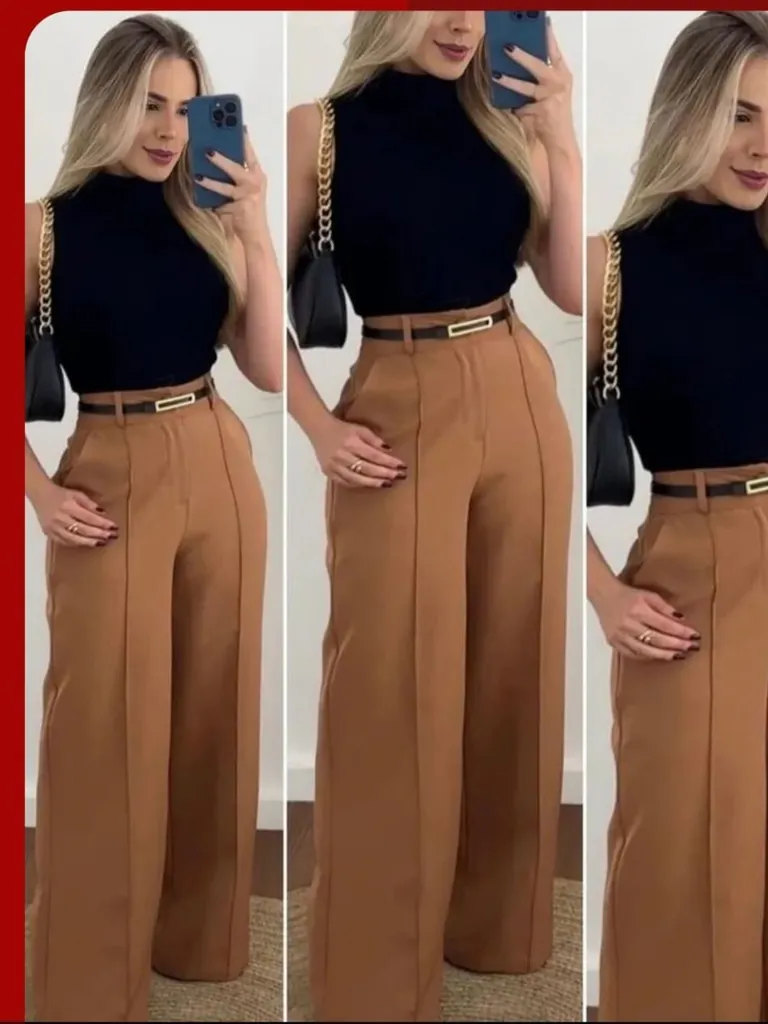 Calça Pantalona com Cinco Alfaiataria AF FF-CAL-038-XY-4466 *Pacote: 45 R$ *Atacado: R$ 55