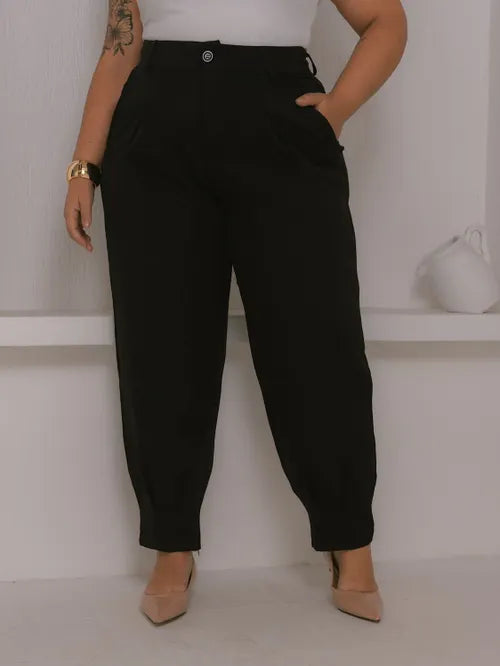 Calça Cenoura Plus Size Alfaiataria XY-481 *Atacado: R$ 55
