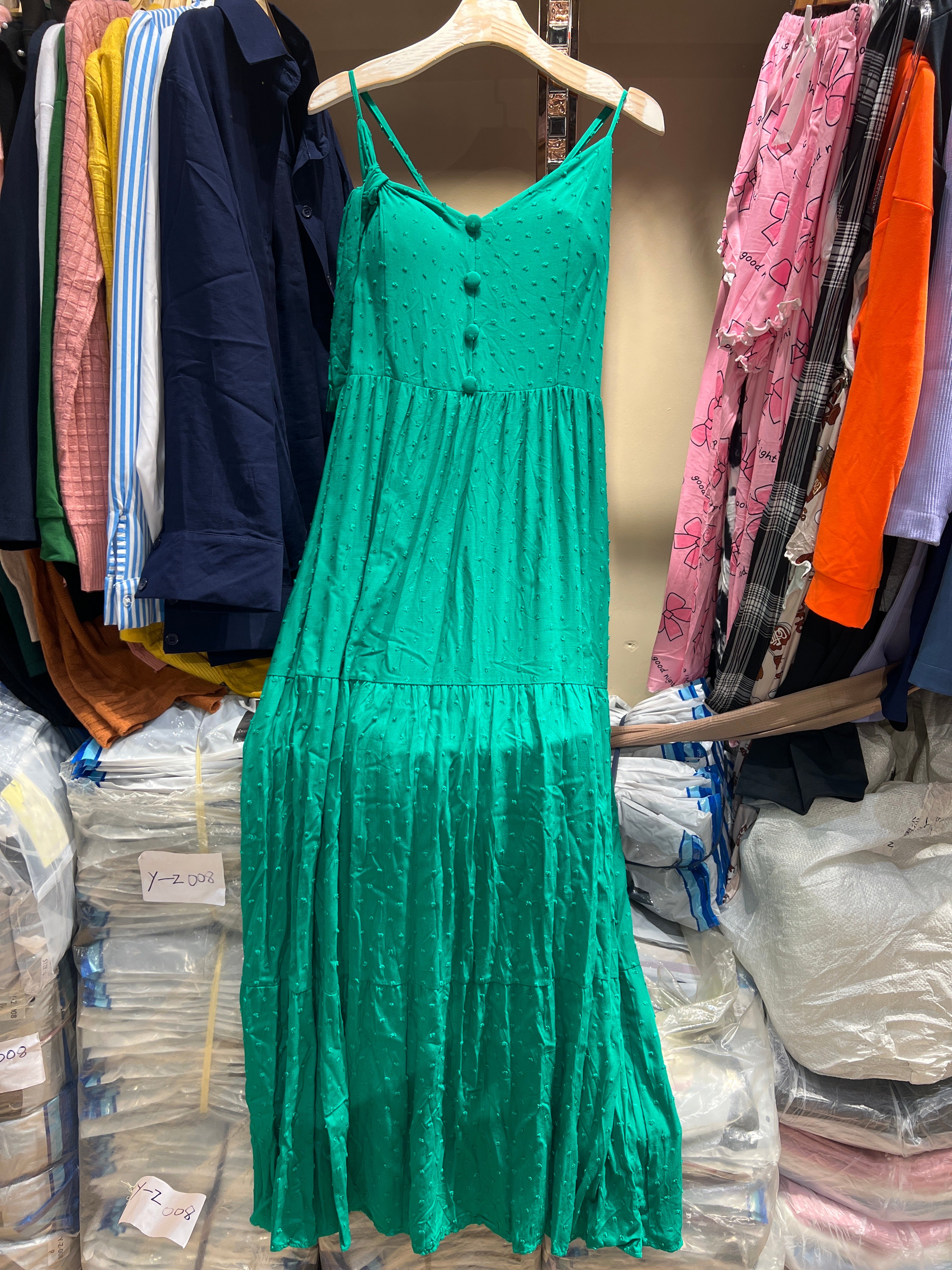 Limpa estoque amostra-Vestido Longo de Alcinha,cor Verde,tamanho único (serve para M e G)-R$40,00