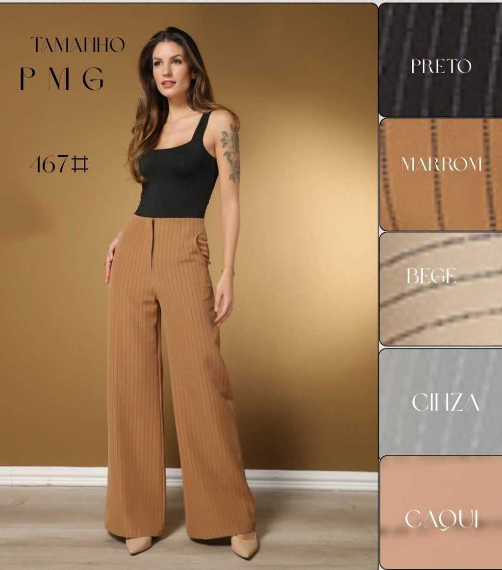 Calça Pantalona Listrada Alfaiataria Premium FF-CAL-004-CSS-467 *Pacote: 50 R$ *Atacado: R$ 60