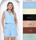 Conjunto Cropped e Short Alfaiataria Premium FF-CON-049-CSS-505 *Pacote: 65 R$ *Atacado: R$ 80
