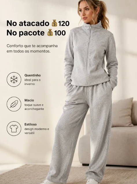 Conjunto Moletom Flaneada Inverno P M G *Pacote: R$ 100 *Atacado: R$ 120