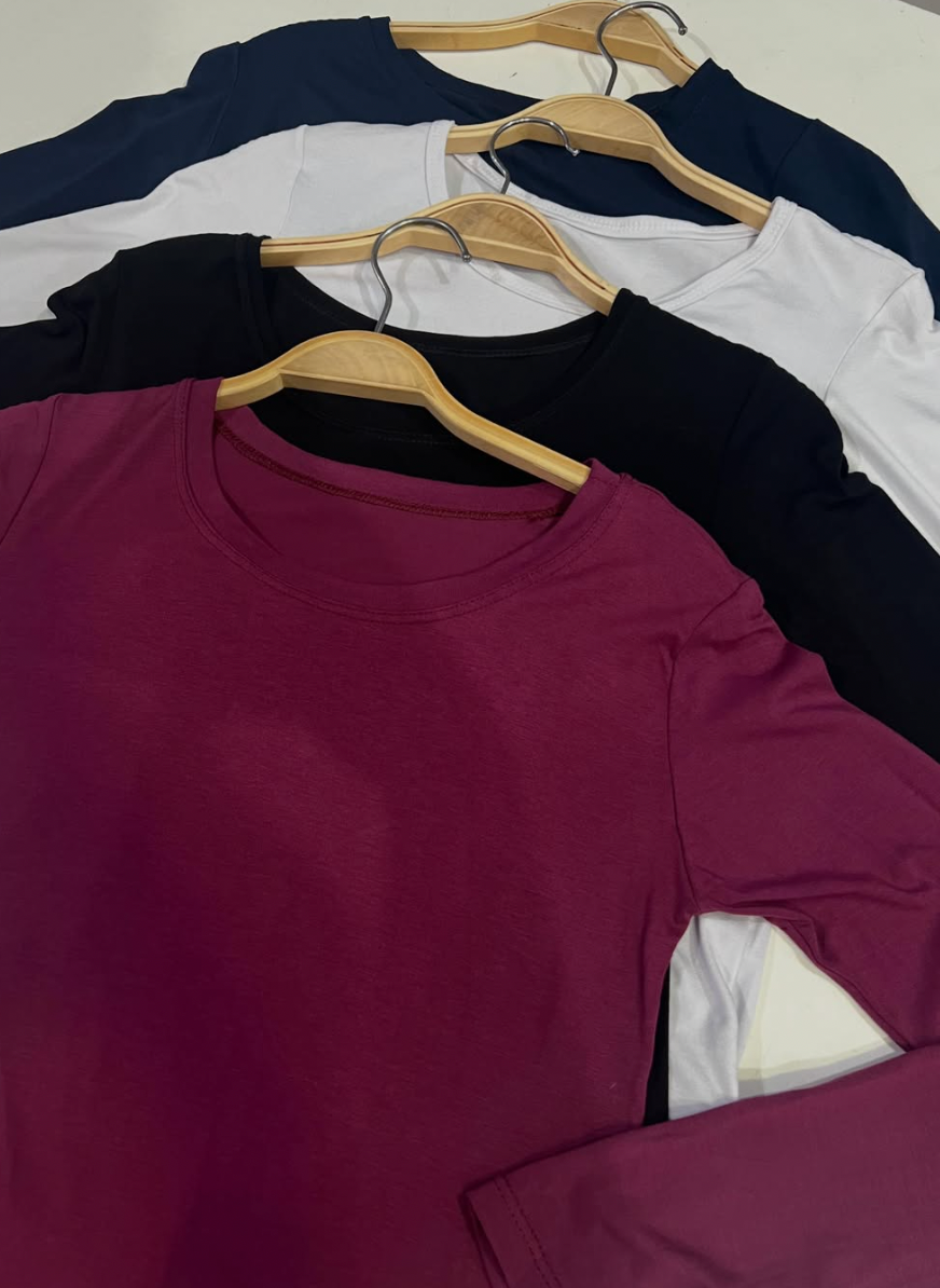 Blusa Manga Longa Viscolaycra Tamanho Único *Pacote: R$ 13