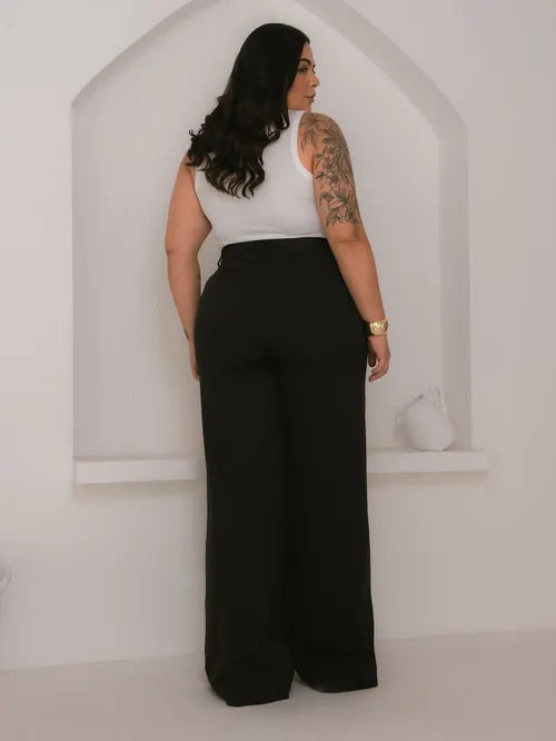 Calça Pantalona Plus Size XY-579 *Atacado: R$ 58