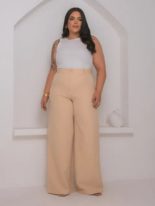 Calça Pantalona Plus Size XY-579 *Atacado: R$ 58