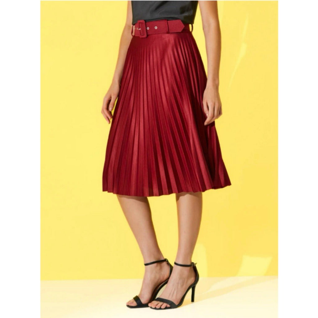 Saia Midi Plissada Cinto *Pacote: 28 R$ *Atacado: R$ 30