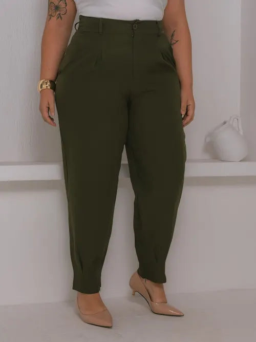 Calça Cenoura Plus Size Alfaiataria XY-481 *Atacado: R$ 55