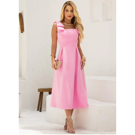 Vestido Laço Linho Luis Twill FF-VES-026-SOF-125 *Pacote: 65 R$ *Atacado: R$ 80