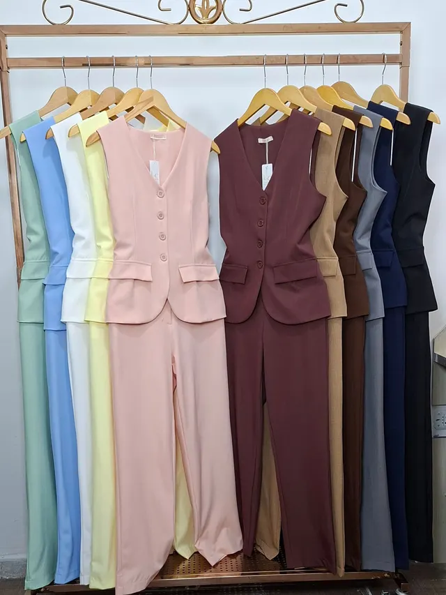 Conjunto Alfaiataria Twill FF-CON-068-XY-563 *Pacote: 95 R$ *Atacado: R$ 120