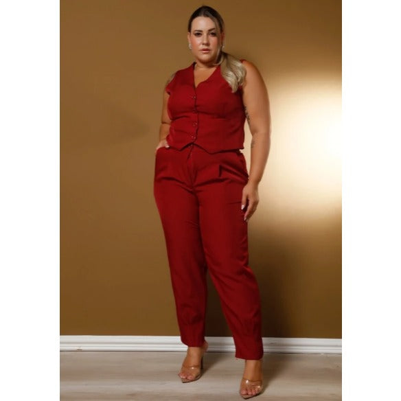 Conjunto Colete e Calça Plus Size Luis Twill FF-CON-013-CSS-513 *Pacote: 95 R$ *Atacado: R$ 120