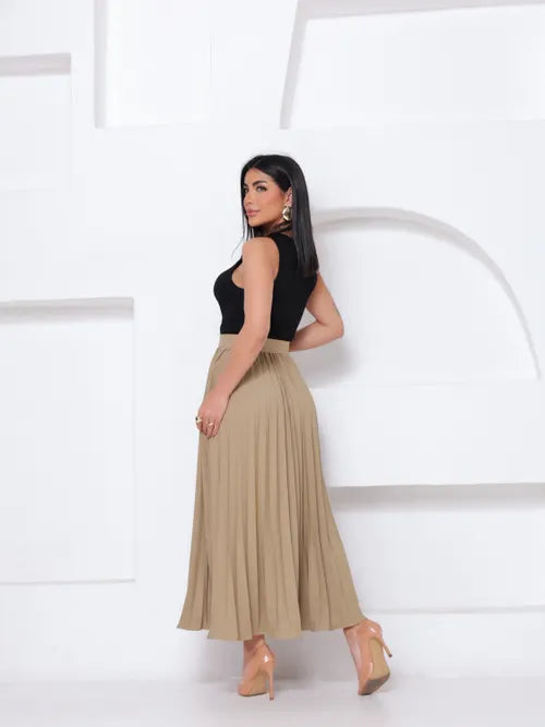 Saia Plissada Linho Luis Twill Alfaiataria FF-SAI-031-LXY-588 *Pacote: 70 R$ *Atacado: R$ 80