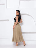 Saia Plissada Linho Luis Twill Alfaiataria FF-SAI-031-LXY-588 *Pacote: 70 R$ *Atacado: R$ 80