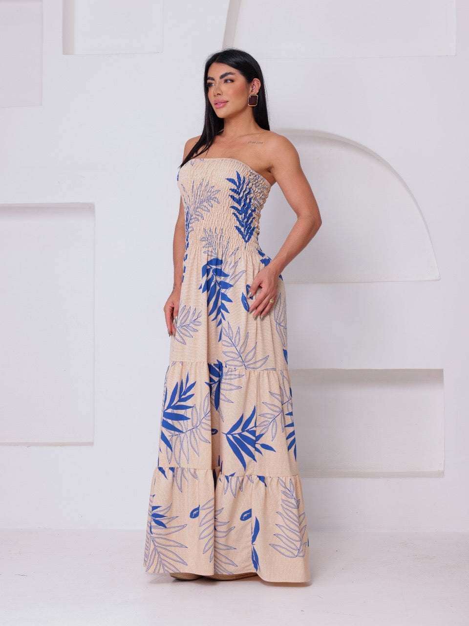 Vestido Longo Elastec na Costa VES-043-CH134 *Pacote: 50 R$ *Atacado: R$ 60