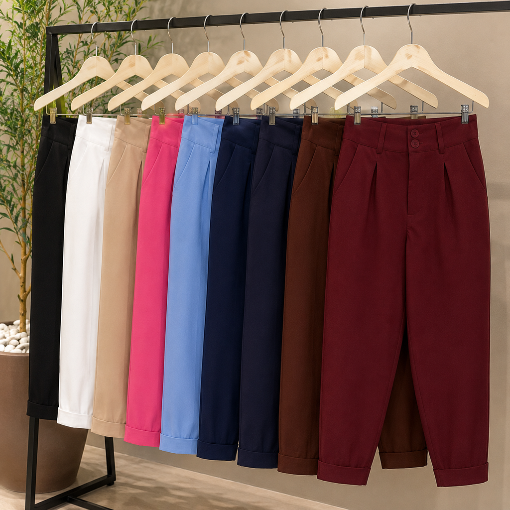 Calça Cenoura Alfaiataria 2 Botaoes P M G GG *Pacote: 45 R$ *Atacado: R$ 55