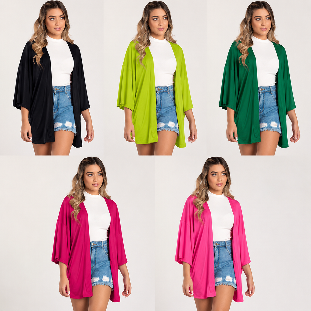Promoção Casaco Kimono Duna Manga Curta FF-CAS-001 *Pacote: 20 R$ *Atacado: R$ 25