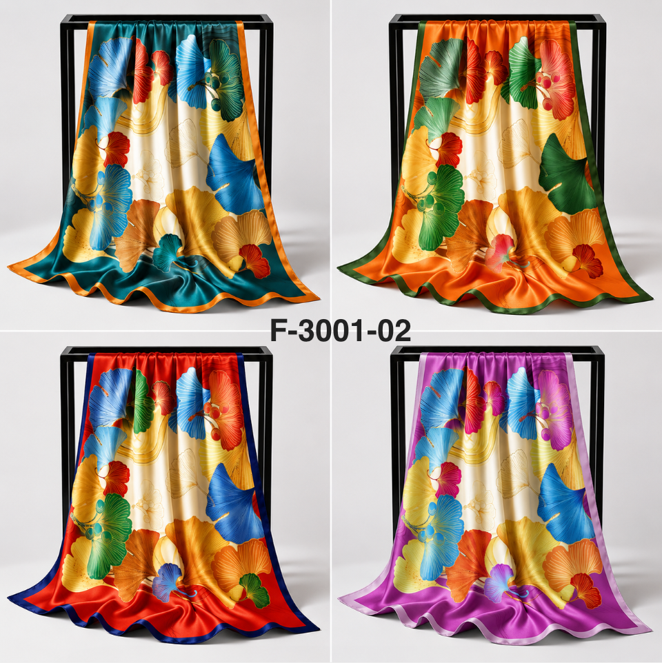 Lenço Cetim 90x90 *Pacote: R$ 10 *Atacado: R$ 12