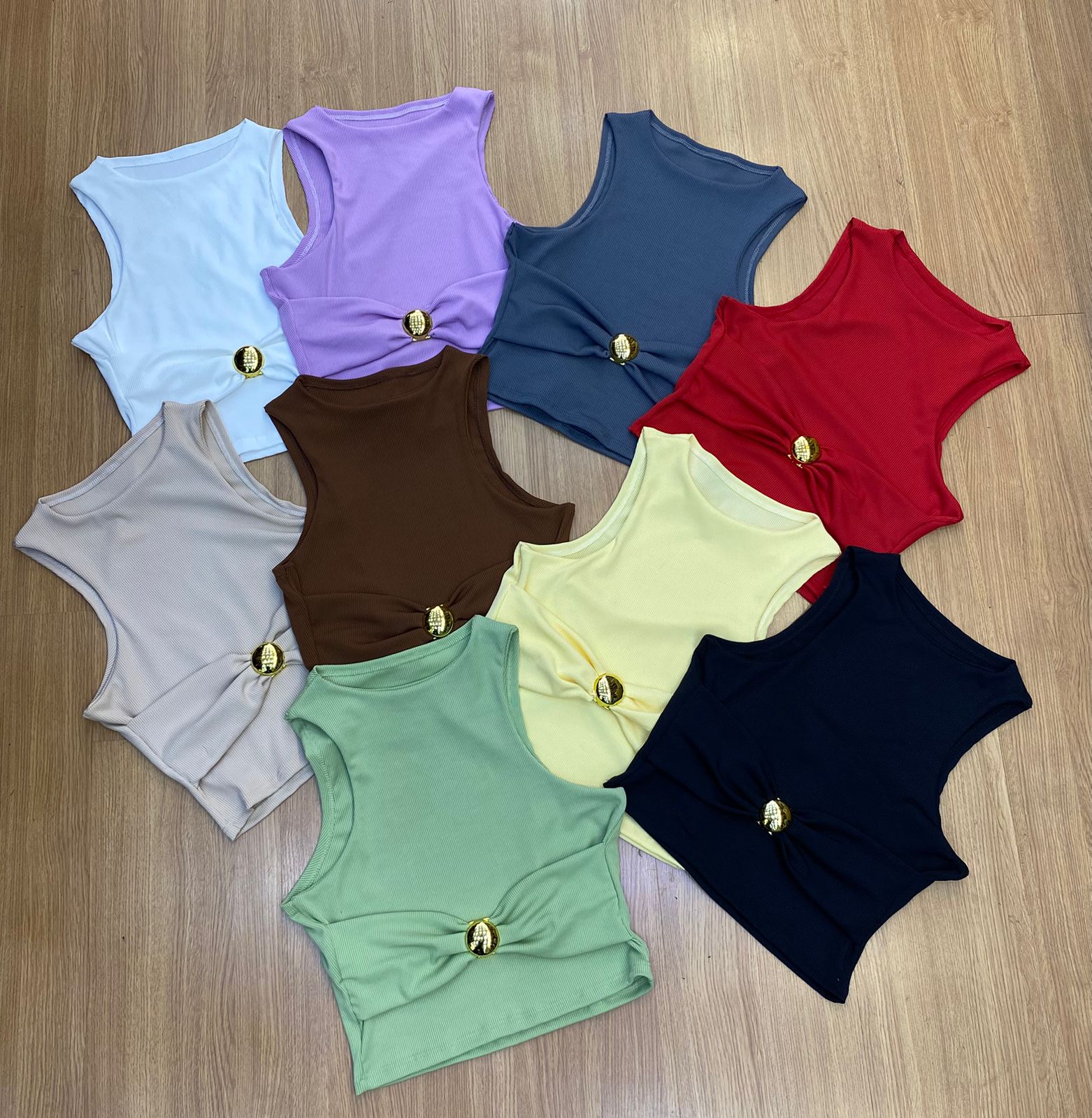 Cropped Ribana com Fivela Dourada FF-CROP-009 *Pacote: R$ 15 *Atacado: R$ 20