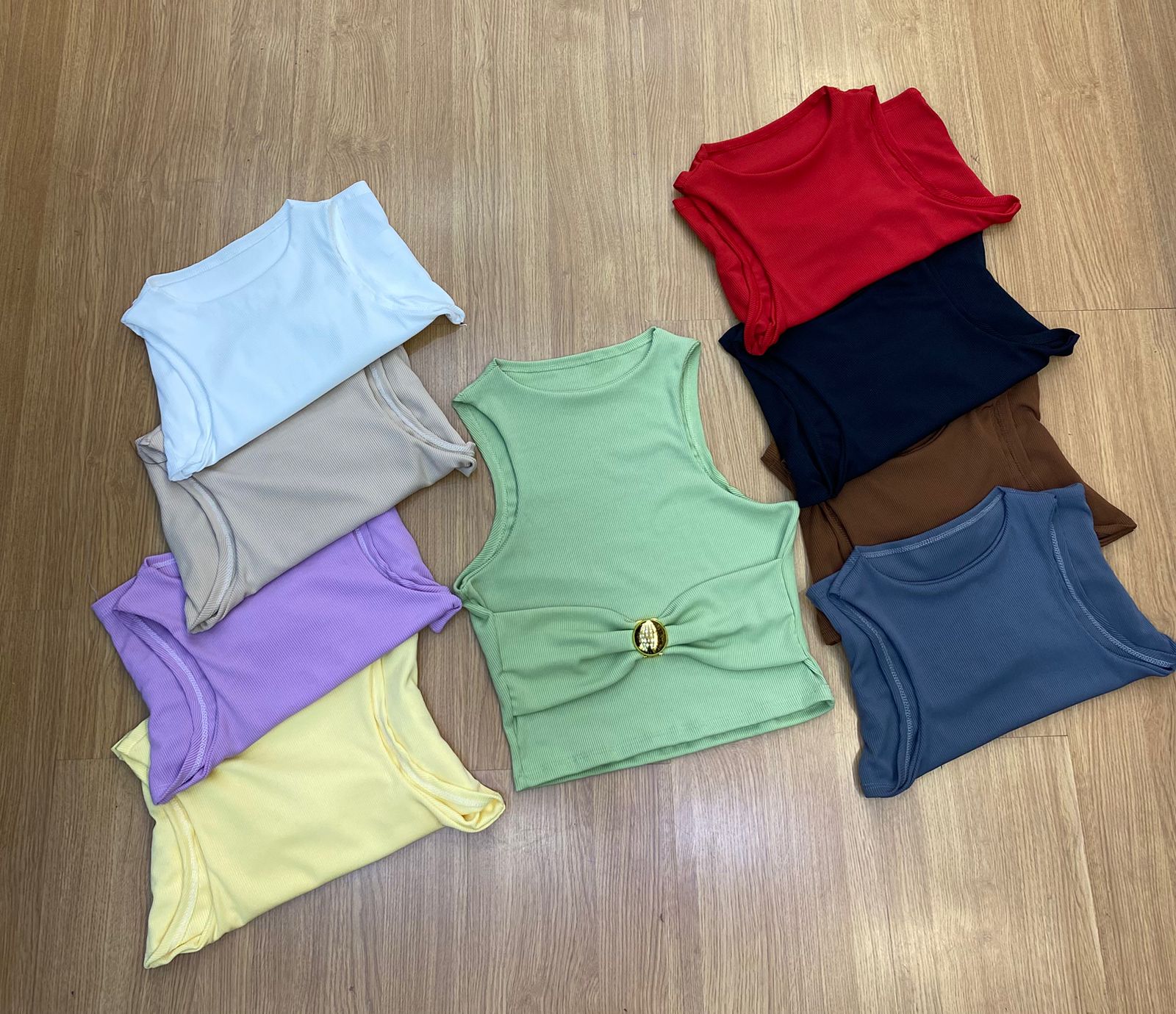 Cropped Ribana com Fivela Dourada FF-CROP-009 *Pacote: R$ 15 *Atacado: R$ 20