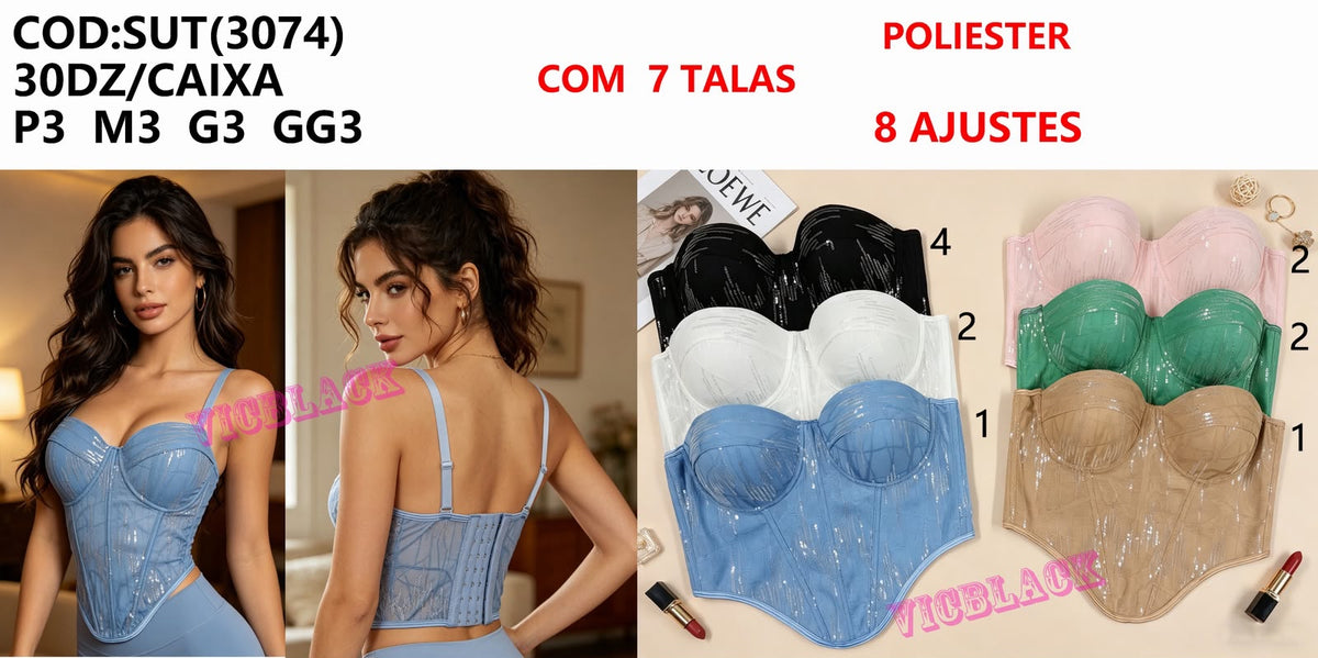Corset importado #3074 *Pacote: R$ 35