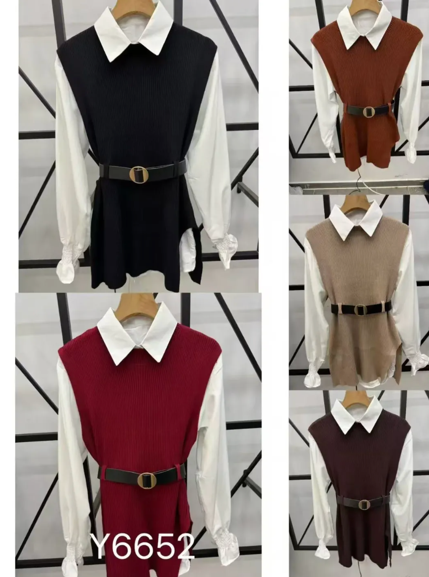 Kit 3 Camisa+Colete+Cinto M G GG Y6652 *Pacote: 60 R$